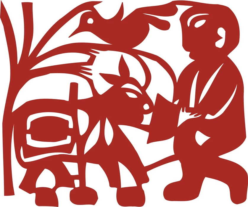 中国风中式传统喜庆民俗人物动物窗花剪纸插画边框AI矢量PNG素材【2656】